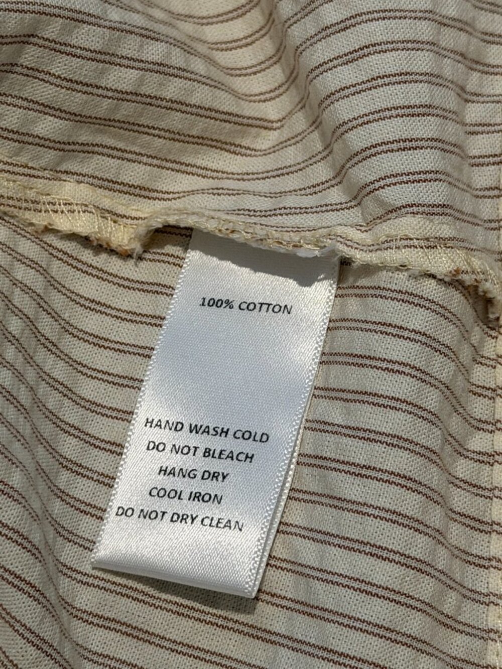 MOD REF Seersucker Striped Boxy Tank Top Cream Tan Size Large - Picture 8 of 8